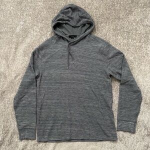 Vince Men’s Dark Gray Textured Hoodie Pullover Long Sleeve Cotton Blend Size M